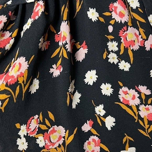 ALC Silk Chiffon Floral Print Puff Long Sleeve V-Neck Tie Belt Wrap Mini Dress 4 - Picture 15 of 15